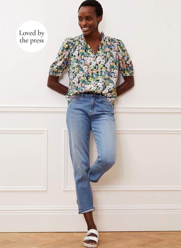 image of The Organic Boyfriend Jean in Light Indigo Wash