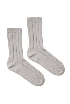 Kealy Merino Lambswool Socks in Palest Grey