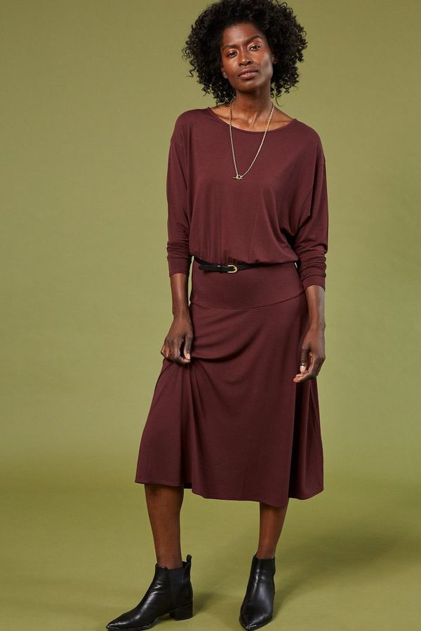image of Hailey Ecovero Dress in Redwood