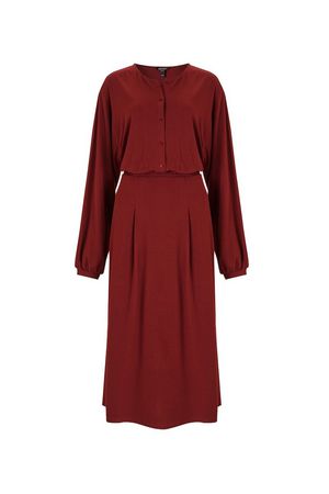 Aileen Ecovero Dress in Red Brick