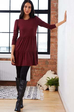 Karin Dress with Ecovero in Blackcurrant