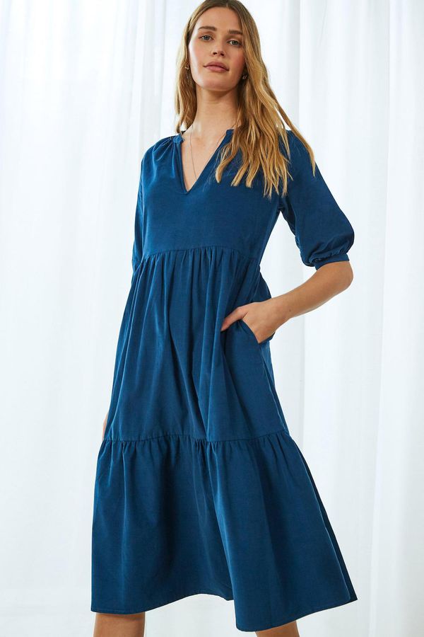 image of Becca Organic Dress in Sea Blue
