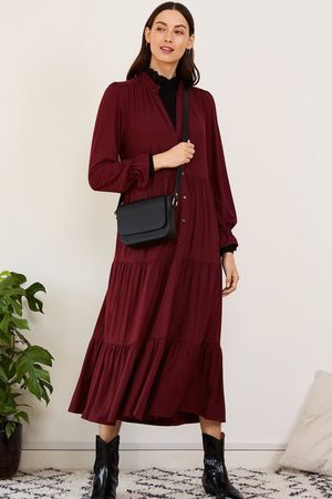 Paige Dress with Ecovero in Blackcurrant