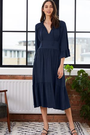 Elsie Dress with Ecovero in Deep Indigo