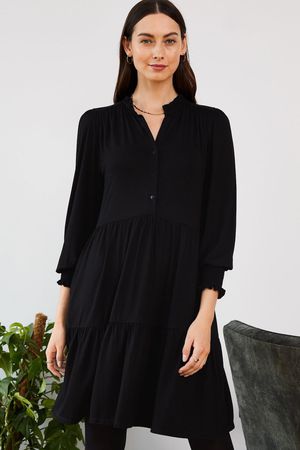 Payton Dress with Ecovero in Caviar Black