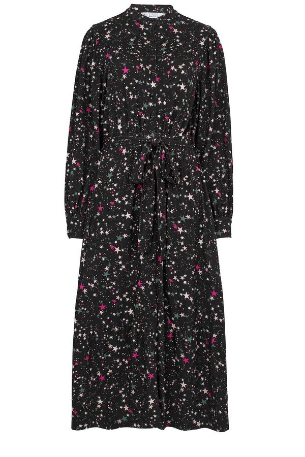 image of Aaliyah Dress with Ecovero in Black Shooting Star Print