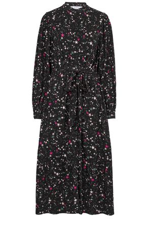Aaliyah Dress with Ecovero in Black Shooting Star Print
