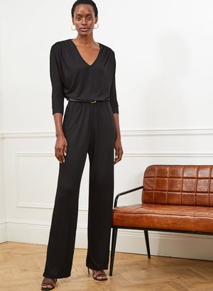 Rosalind Ecovero Jumpsuit in Caviar Black