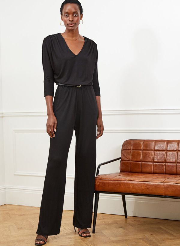 image of Rosalind Ecovero Jumpsuit in Caviar Black