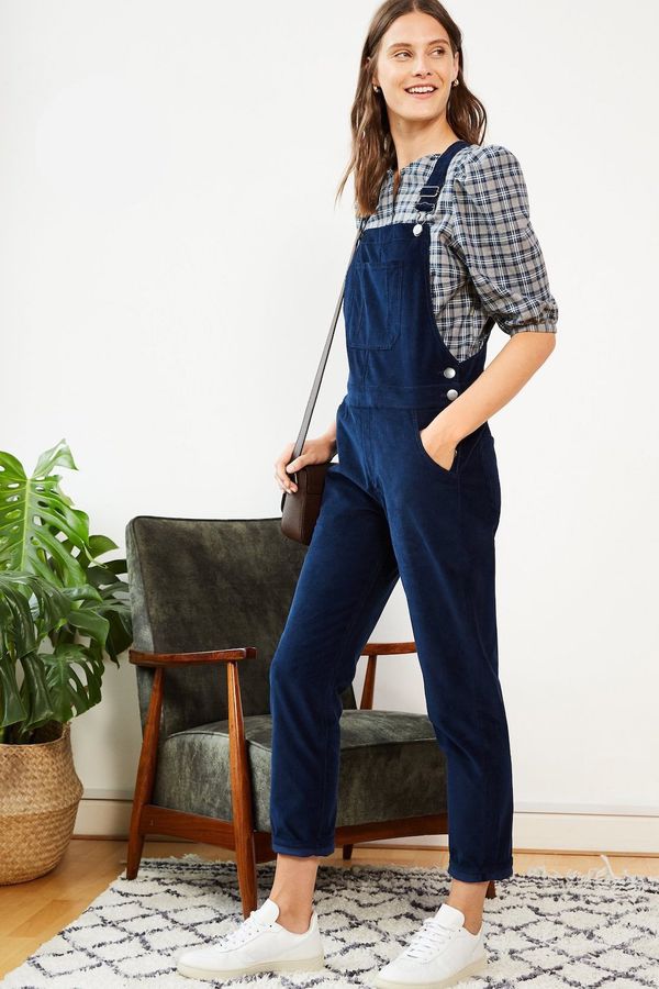 image of Perry BCI Cotton Dungarees in Deep Indigo