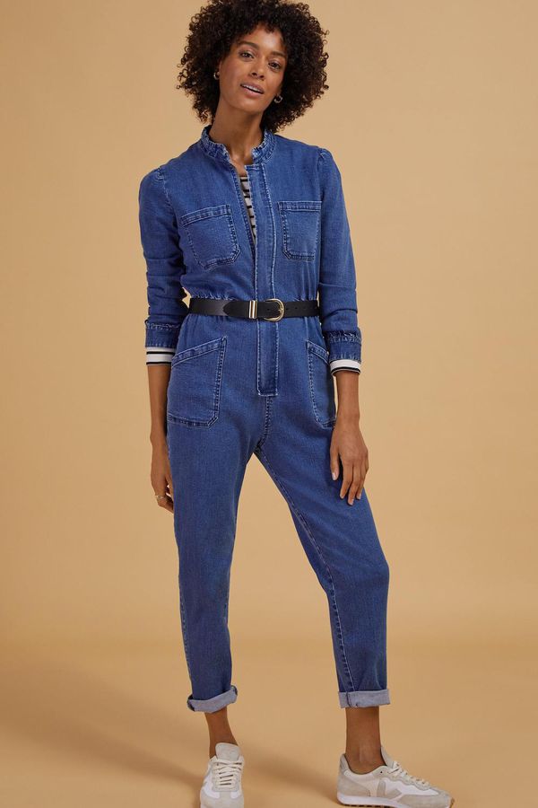 image of Sally Organic Jumpsuit Washed Indigo