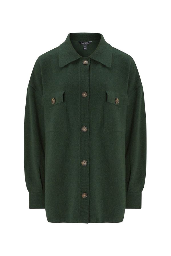 image of Gabby Lambswool Shacket in Deep Khaki