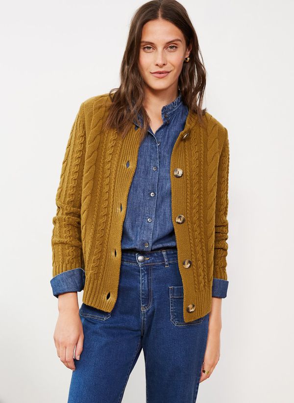 image of Gabby Lambswool Cardigan in Walnut