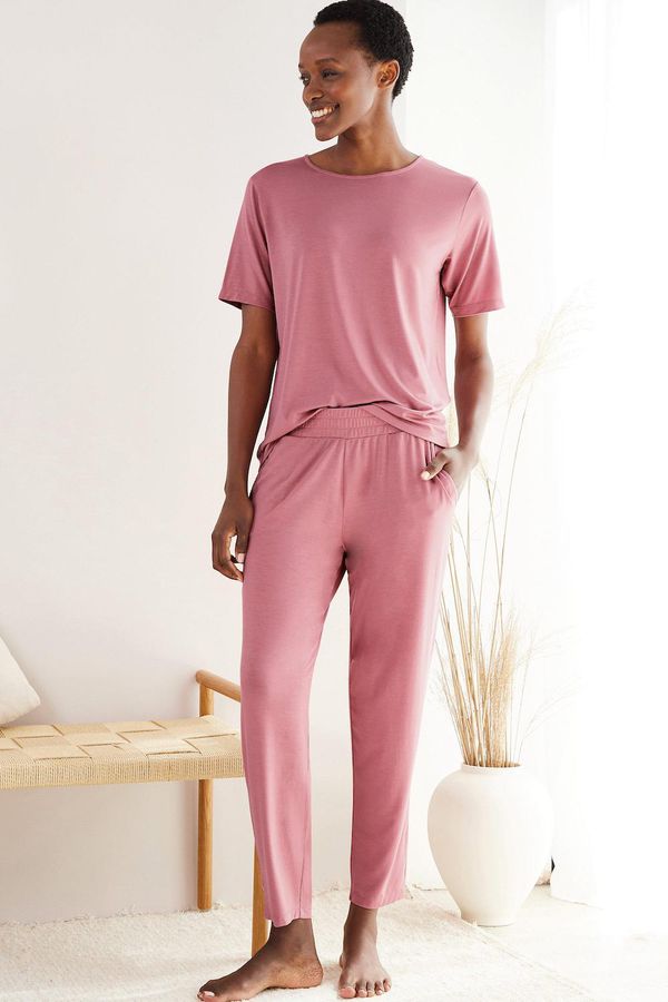 image of Peace Lyocell Trousers in Dusty Pink