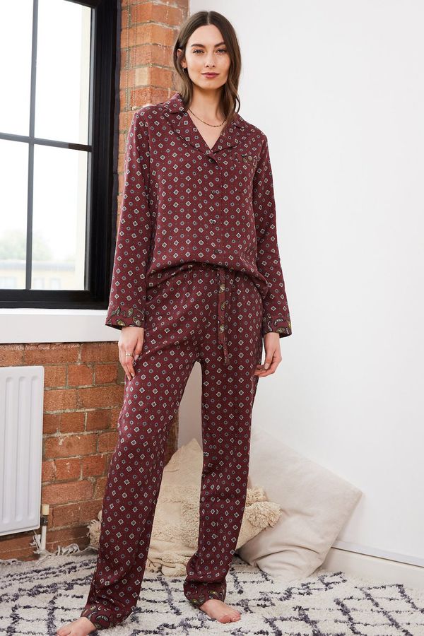 image of Monroe Pyjamas with Tencel in Burgundy Foulard