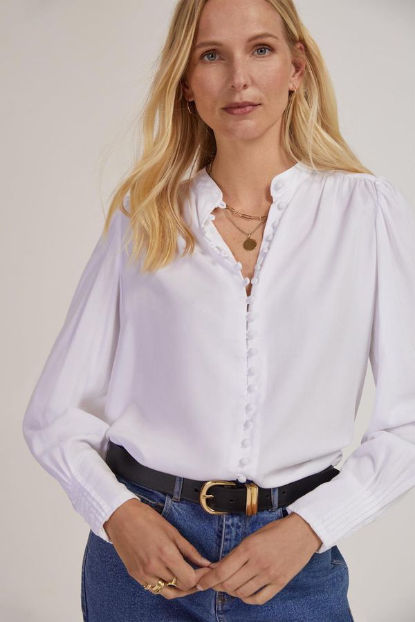 image of Annika Blouse with Tencel in Pure White