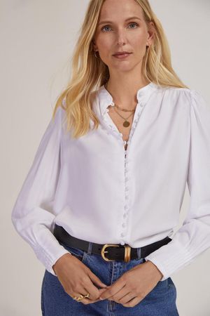 Annika Blouse with Tencel in Pure White