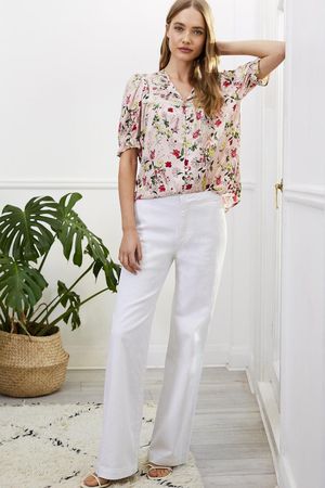 Margot Organic Wide Leg Jean in Soft White