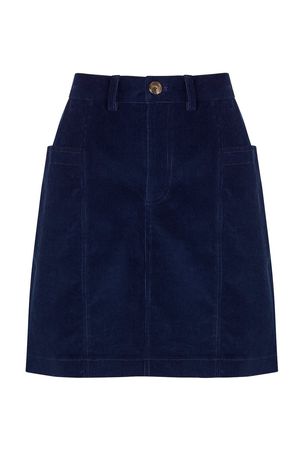 Perry BCI Cotton Skirt in Deep Indigo