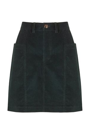 Perry BCI Cotton Skirt in Pine Green