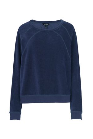 Siobhan Velour Organic Sweatshirt in Deep Indigo