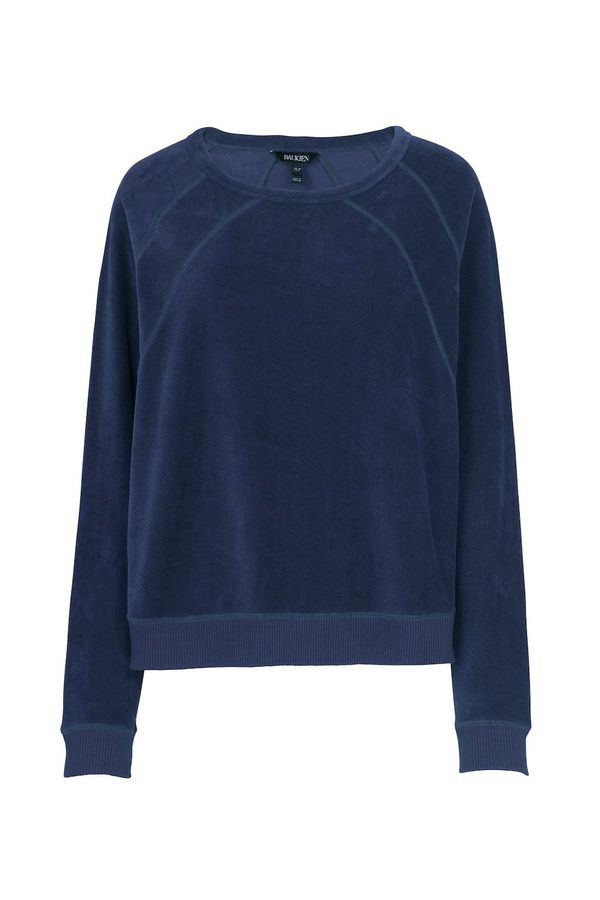 image of Siobhan Velour Organic Sweatshirt in Deep Indigo