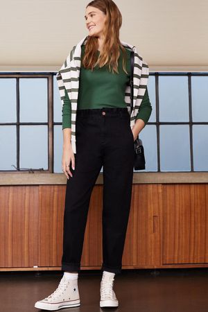 Rhianna Organic Relaxed Jean in Washed Black