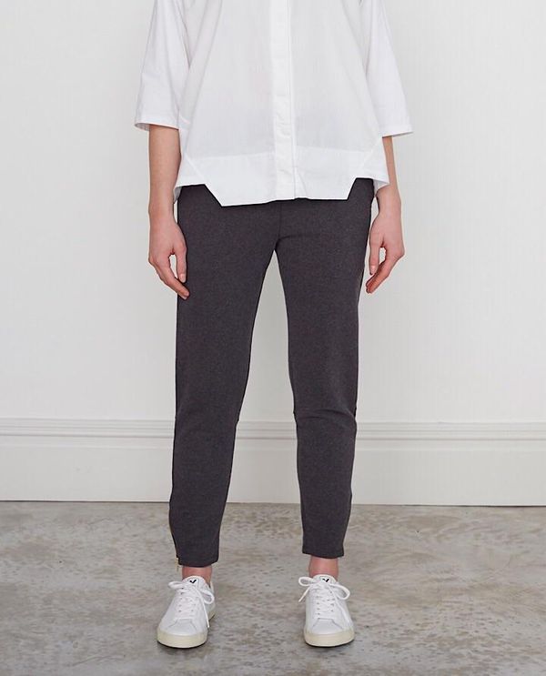 image of Isla Organic Cotton Trousers in Grey Marl