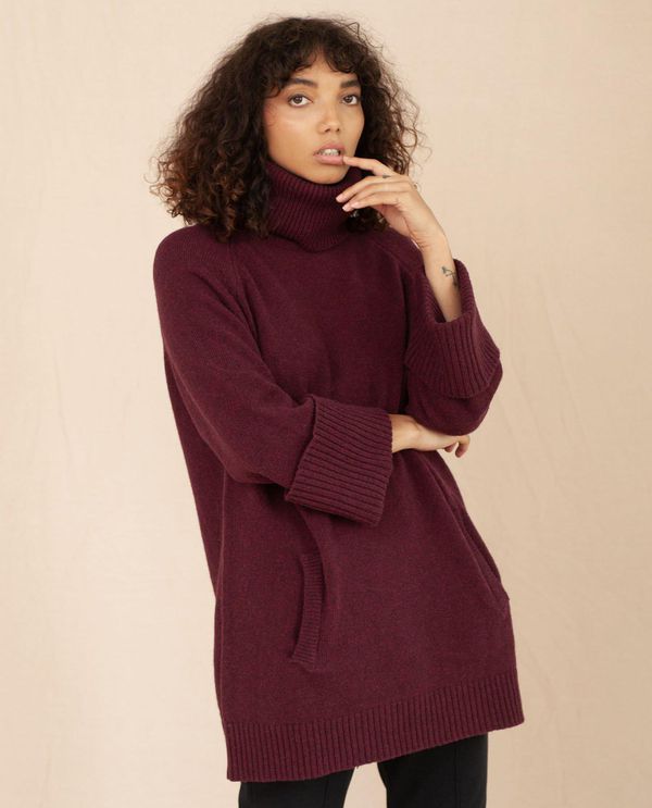 image of Nell Wool Jumper In Bordeaux