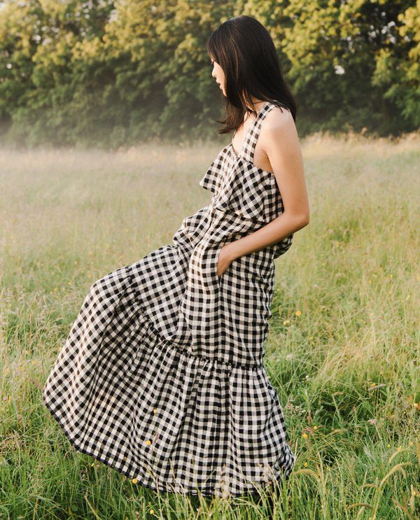 image of Arya-Gee Linen Dress in Gingham