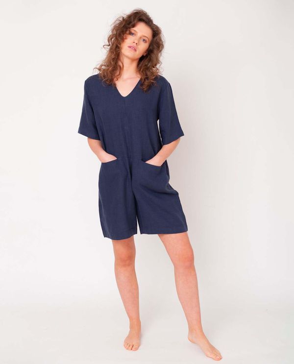 image of Nova Linen Jumpsuit in Midnight