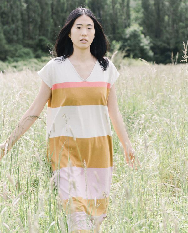 image of Sydney Organic Cotton Dress in Sunny Bold Stripe