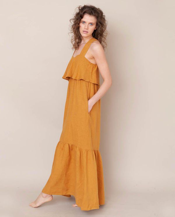 image of Arya-May Linen Dress in Sun