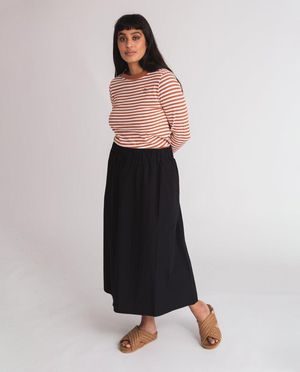 Ashley Organic Cotton Skirt in Black