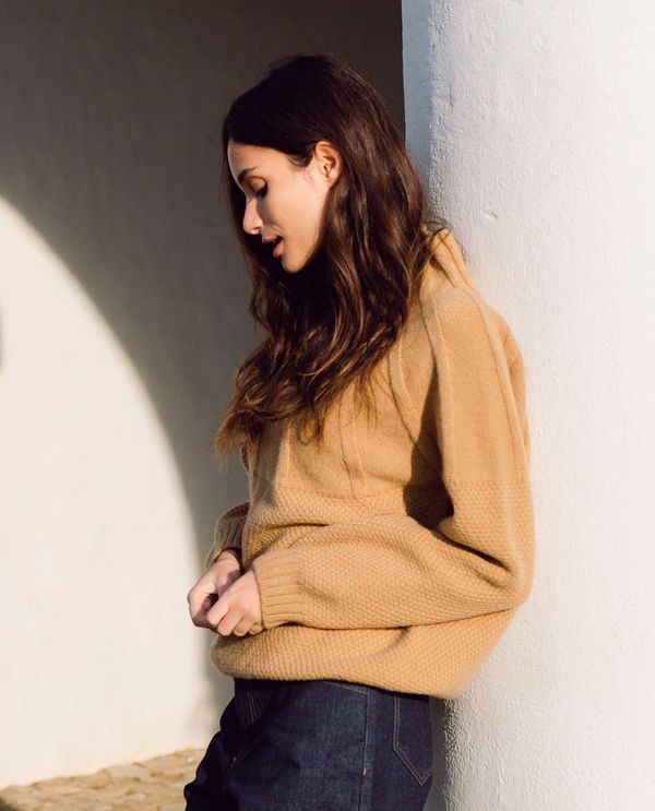 image of Blanche Lambs Wool Jumper in Brown Sugar
