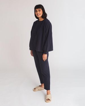 George Organic Cotton Trousers in Navy