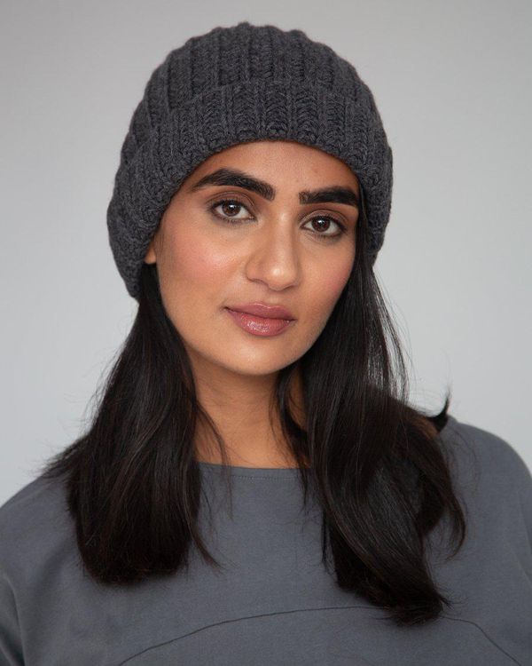 image of Giselle Virgin Wool Hat in Dark Grey Marl
