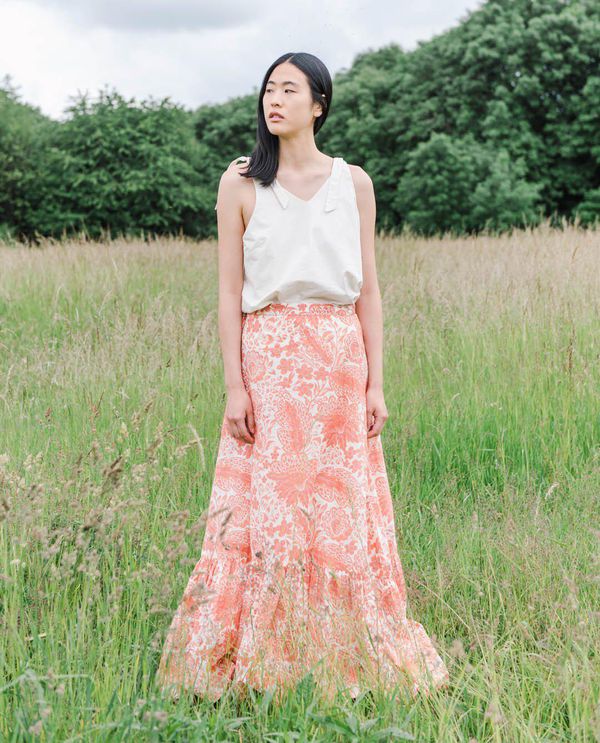 image of Kali Organic Cotton Skirt in Pink Print