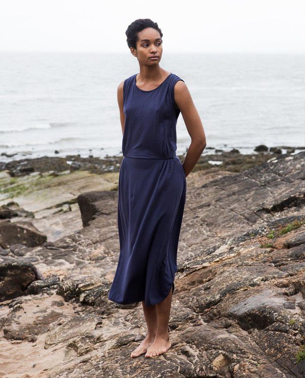 image of Mulberry Organic Cotton Dress in Navy