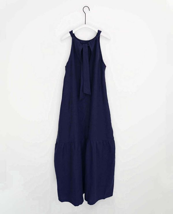 image of Priya Linen Dress in Navy