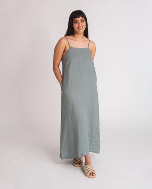 Athea Linen Dress in Ocean