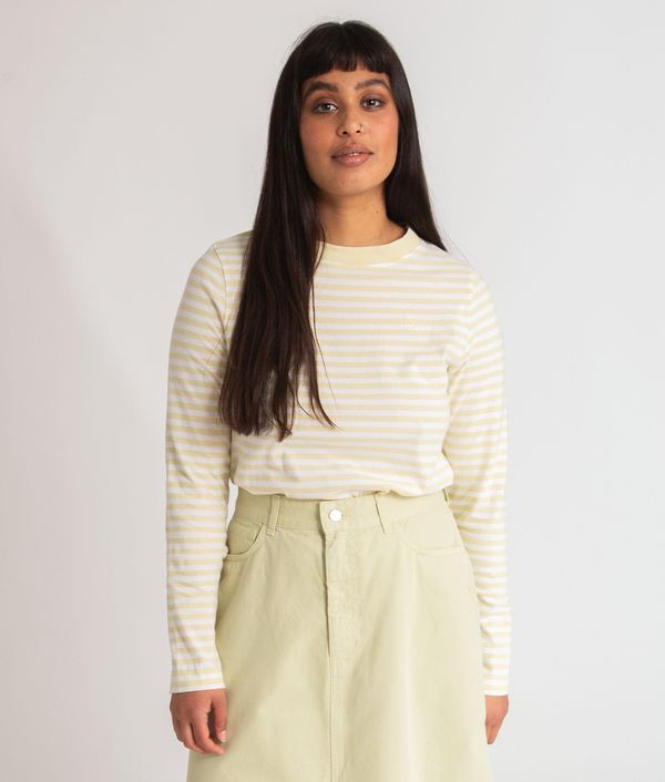image of Shoba Organic Cotton Top in Off White and Soft Green