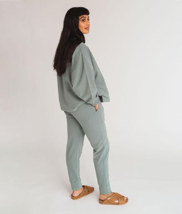 image of Zadie Organic Cotton Trousers in Ocean