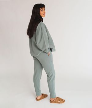 Zadie Organic Cotton Trousers in Ocean