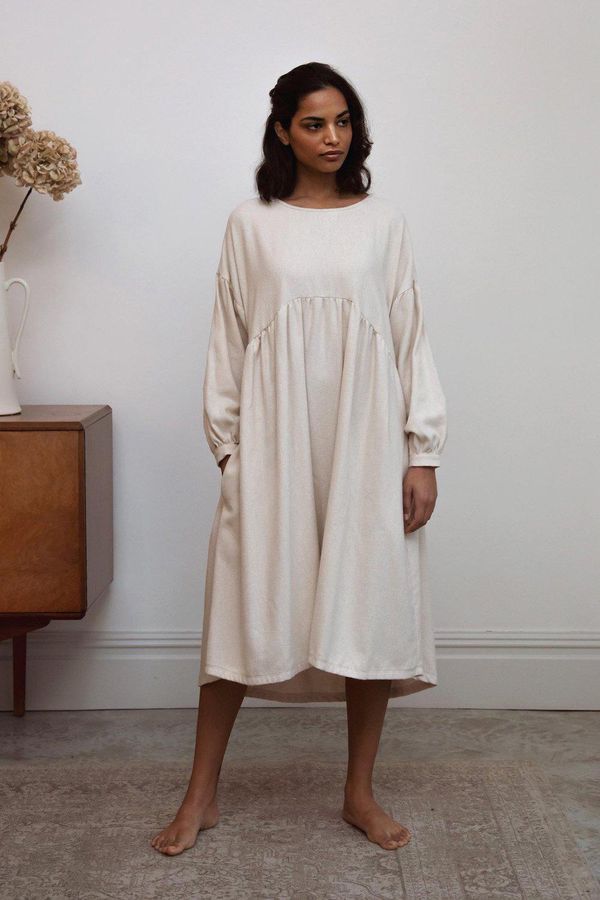 image of Beatrix-Jane Organic Cotton Dress in Beige