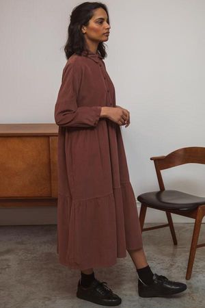 Cass Cord Dress in Rouge