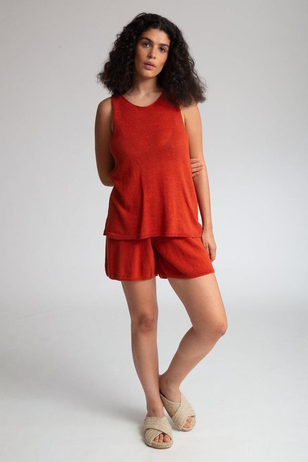 image of Gertie Organic Cotton Shorts in Clay