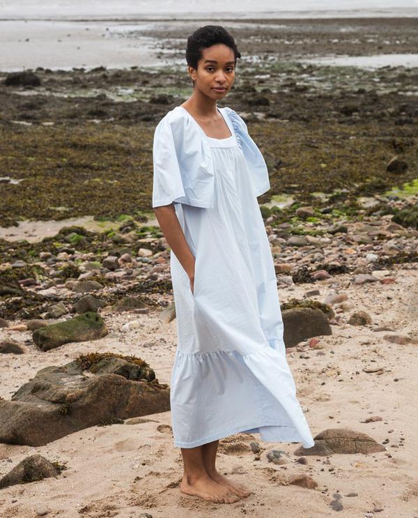 image of Lesley Organic Cotton Dress in Pale Blue