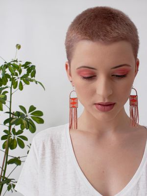 Melako Earrings in Pink and Orange
