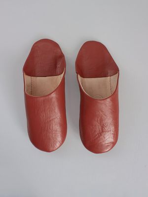 Moroccan Mens Babouche Slippers in Terracotta